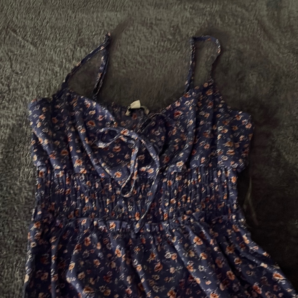 Small blue floral ankle length dress
